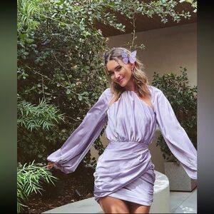 ❤️‍🔥Firm Price❤️‍🔥 House of CB KATE Orchid Satin Wrap Front Mini Dress